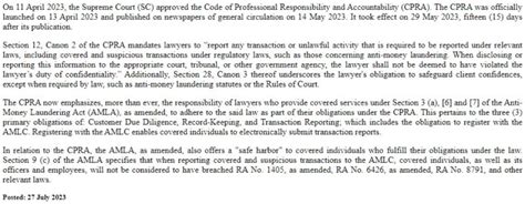 AMLC STATEMENT ON THE ADOPTION OF THE CODE OF .